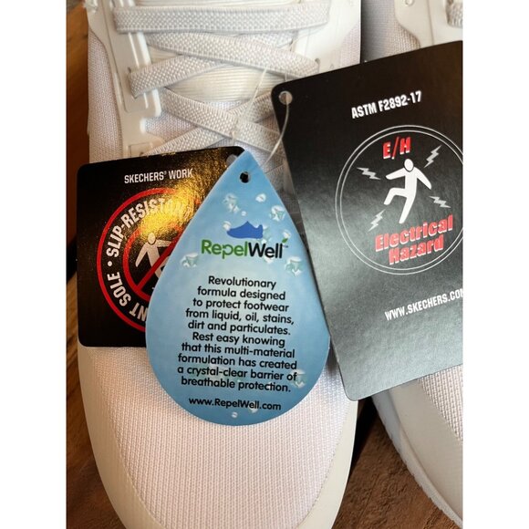 Slip Resistant Relaxed Fit Work Sketchers White Women's Sz 12 Memory Foam Insole - Picture 4 of 10